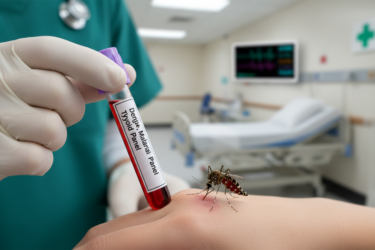 Dengue, Malaria & Typhoid