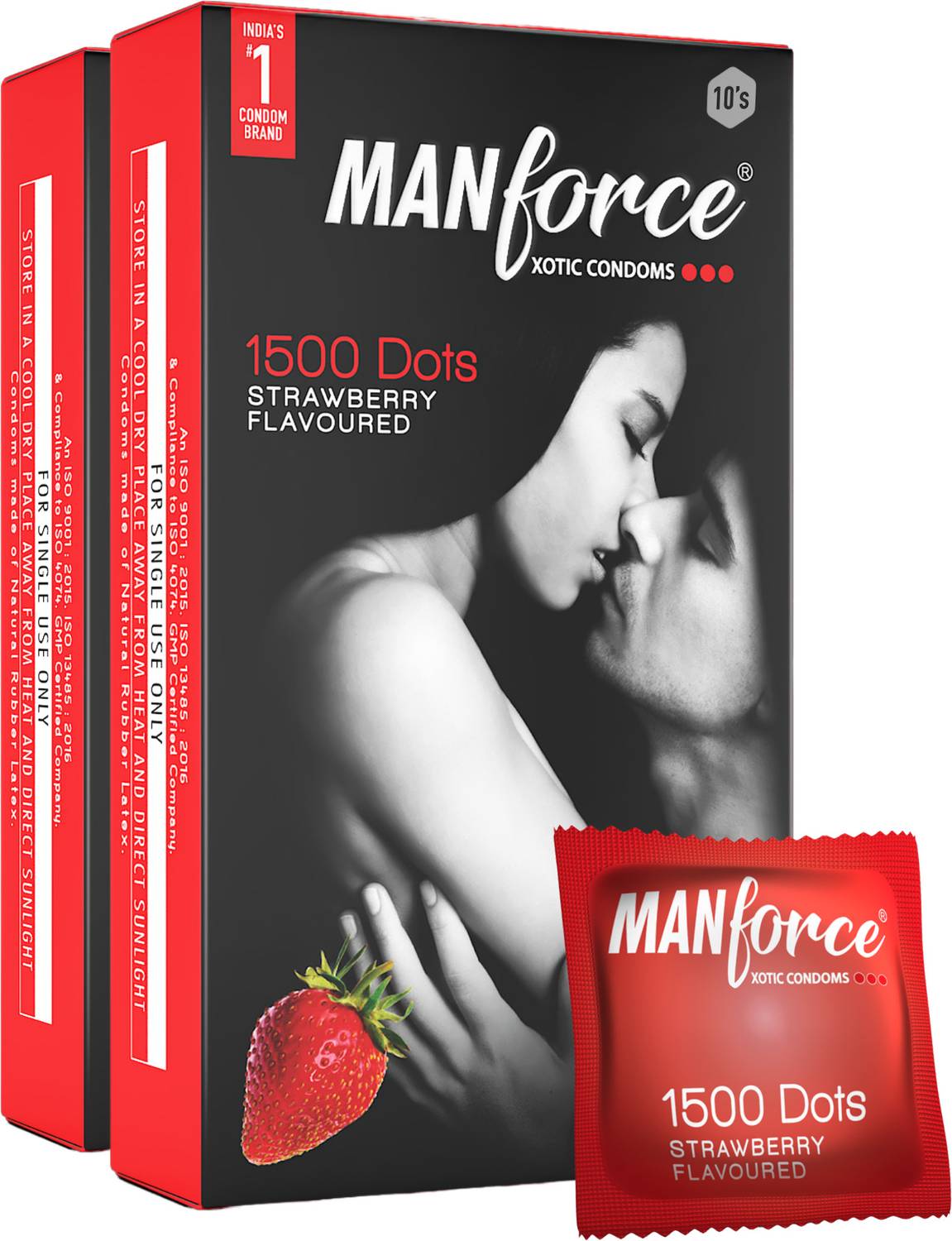 Manforce 3 In One Wild Strawberry Condoms