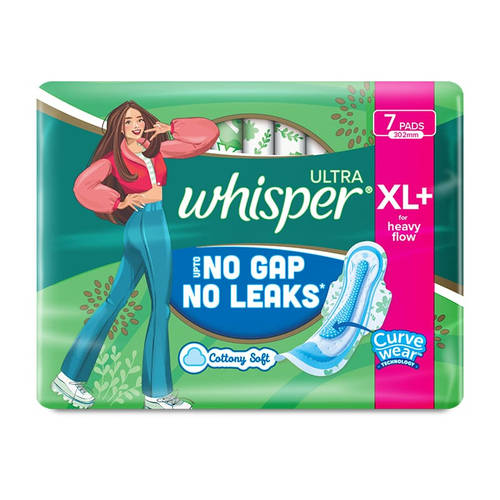 Whisper Ultra Up To No Gap No Leaks Sanitary Pads XL+