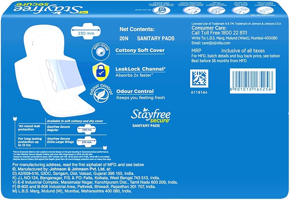 Stayfree Secure Cottony Sanitary Pads Regular