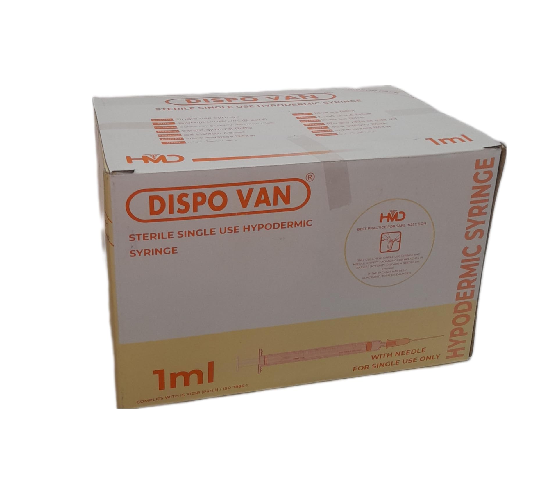 Dispo Van Single Use Hypodermic Syringe (1ml)