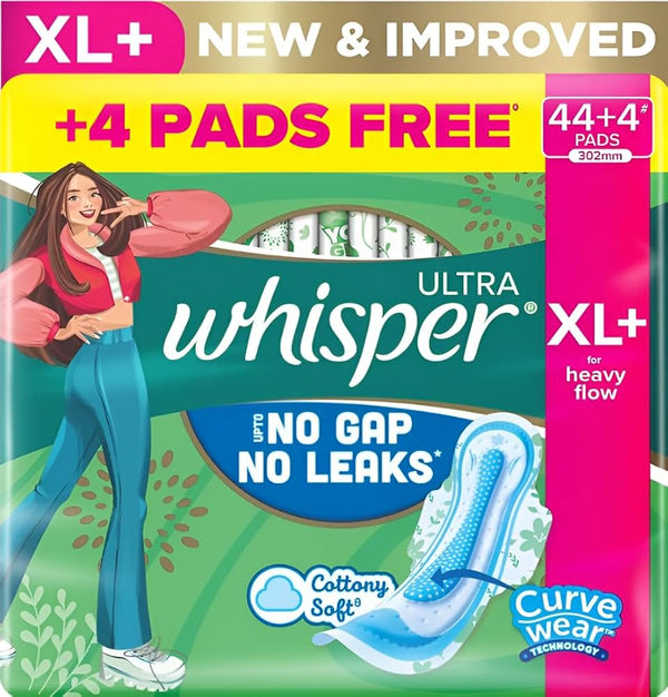 Whisper Ultra Up To No Gap No Leaks Sanitary Pads XL