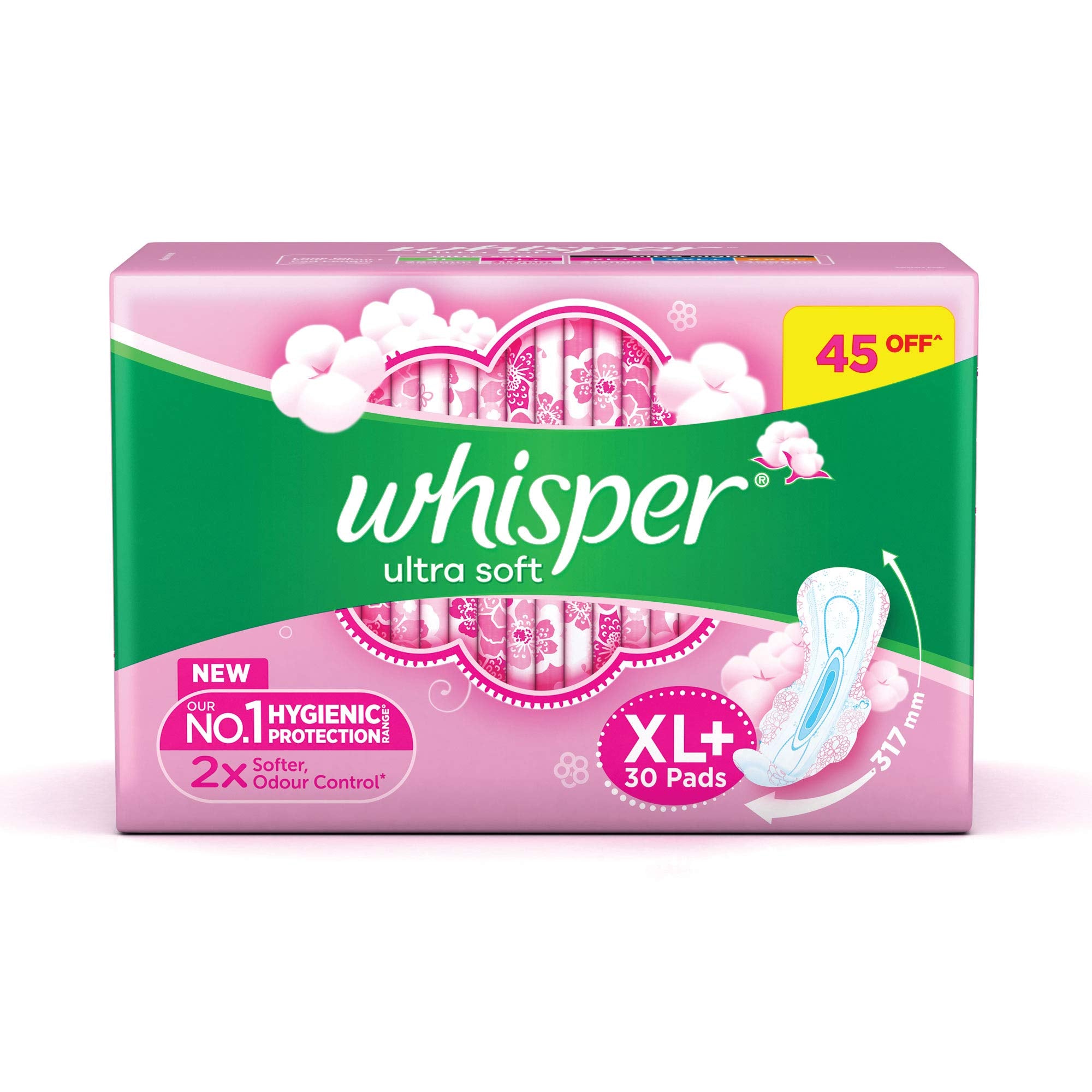 Whisper Ultra Soft XL+ Sanitary Pads 30s