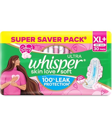 Whisper Ultra Soft XL+ Sanitary Pads 30s
