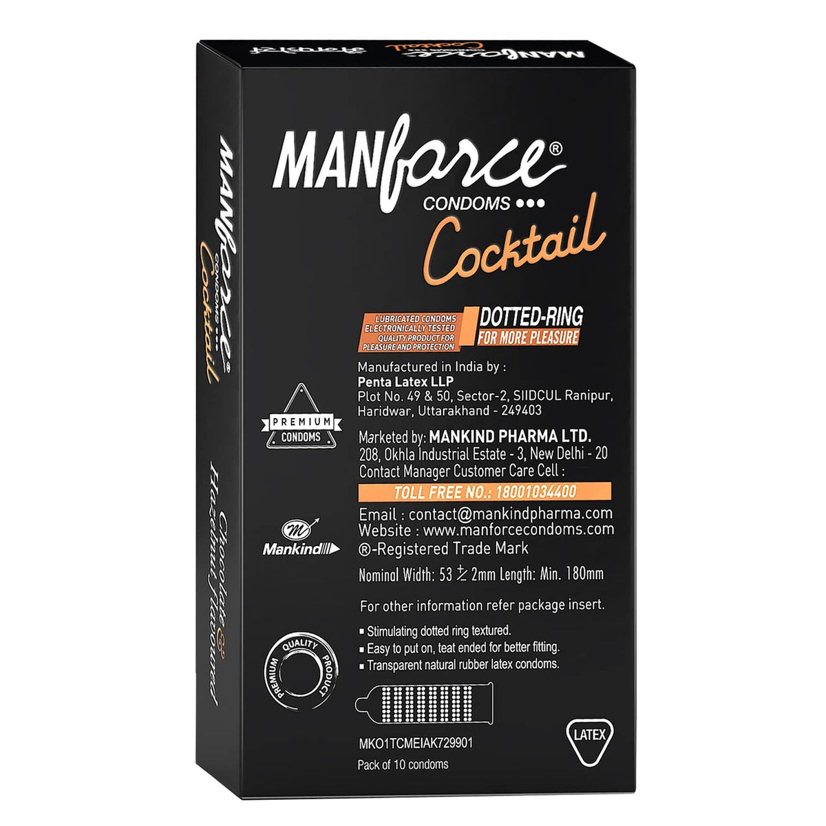 Manforce Cocktail Chocolate And Hazelnut Dotted Ring Condoms
