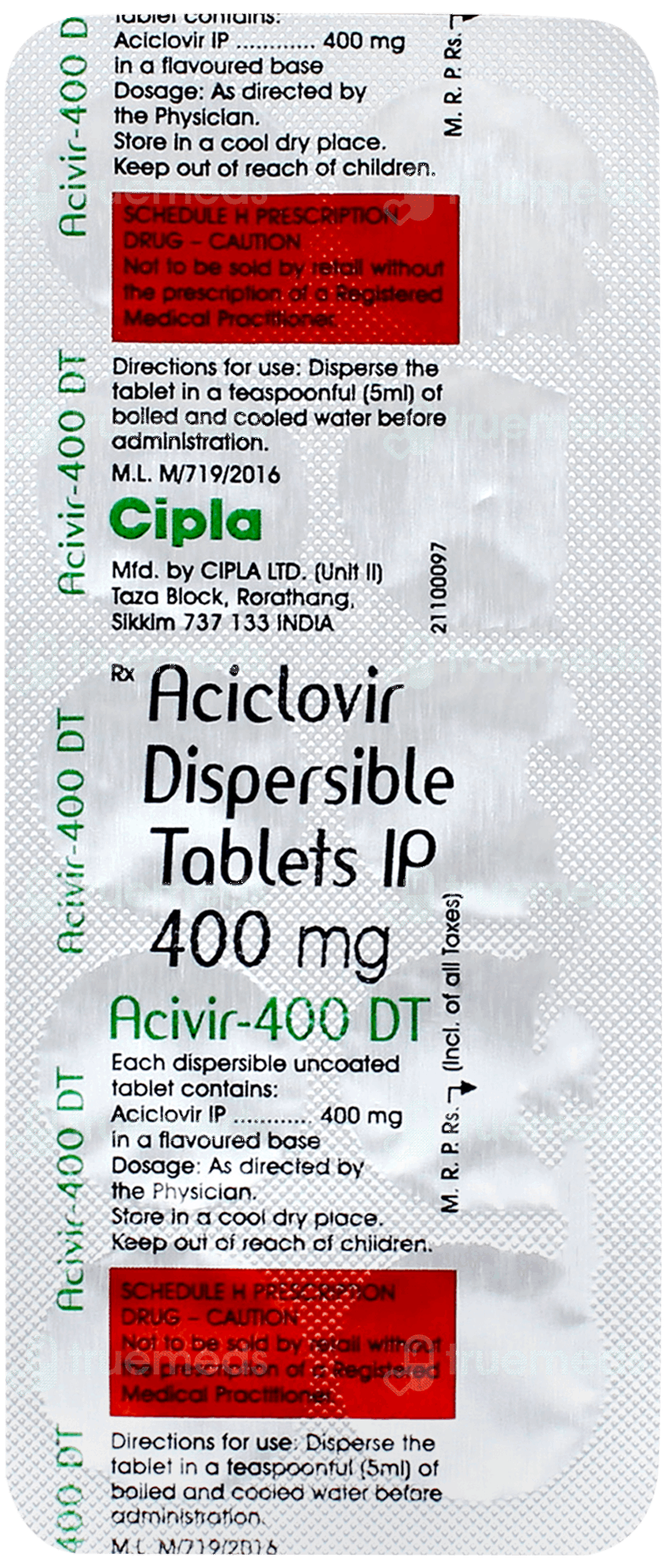 Acivir 400 DT Tablet