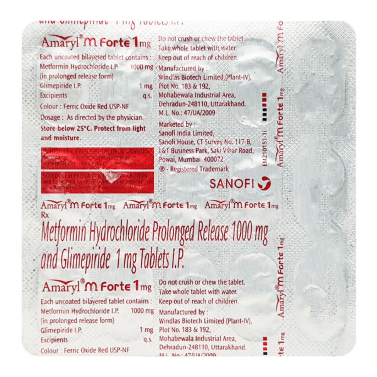 Amaryl M Forte 1 Tablet