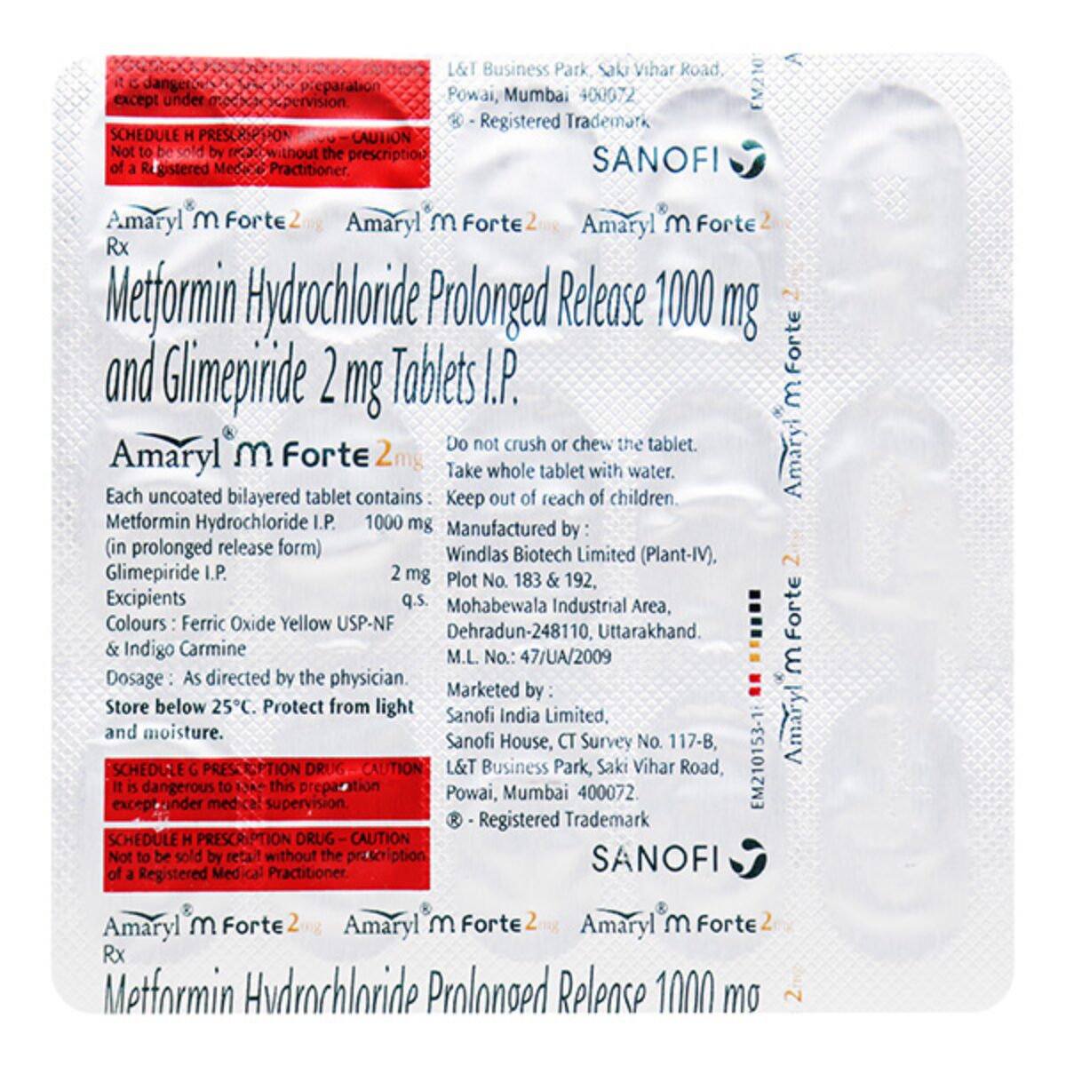 Amaryl M Forte 2 Tablet