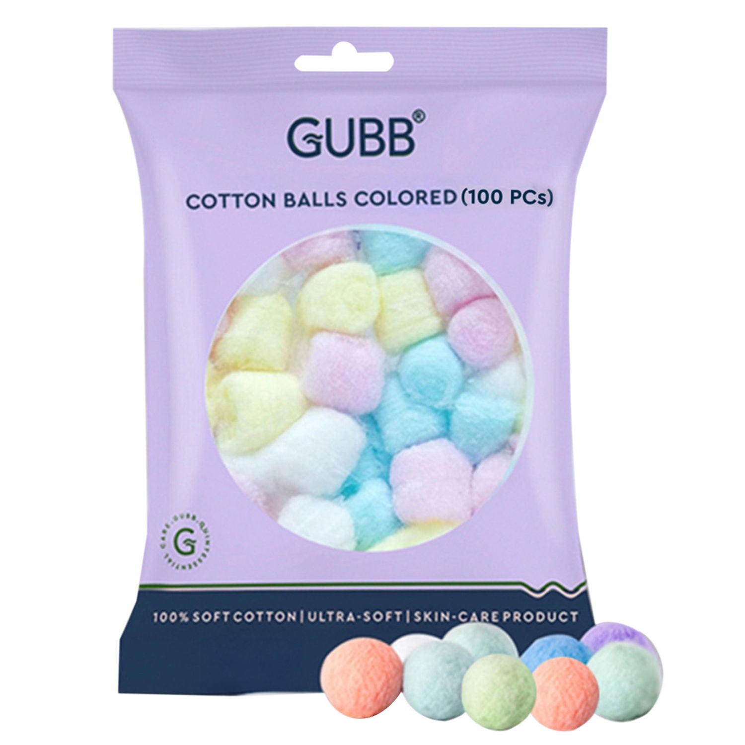 GUBB Colored Cotton Balls 100 Pcs