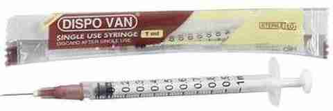 Dispo Van Single Use Hypodermic Syringe (1ml)