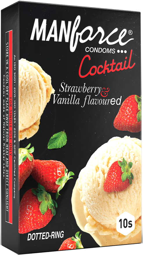 Manforce Cocktail Strawberry Vanilla Condoms 10s