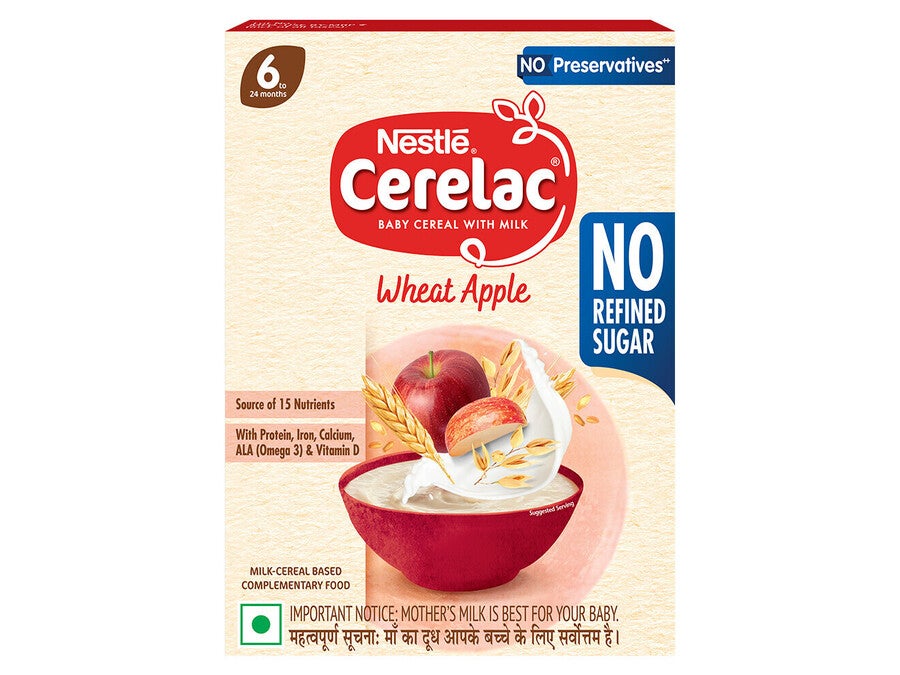 Nestle Cerelac Wheat Apple Baby Cereal 6 To 24 Months
