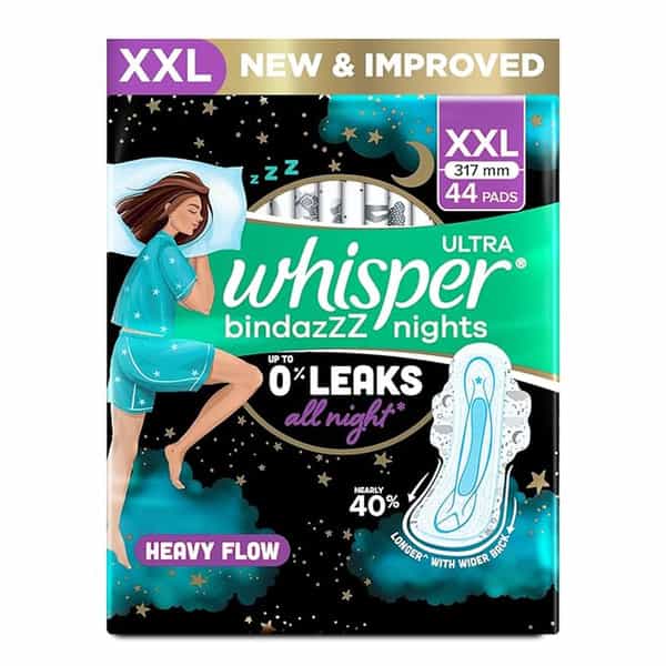 Whisper Ultra Bindazzz Nights Sanitary Pads XXL